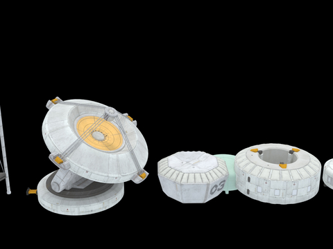  科幻 月球基地 太空设备3d模型 