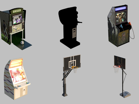  游乐设施 街机游戏机 投篮机3d模型 