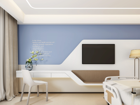  现代医院病房3d模型 