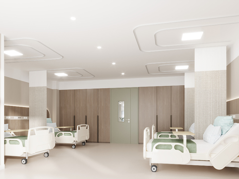  现代医院 病房3d模型 