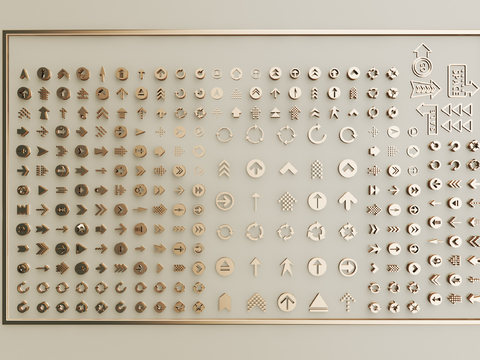  现代图标 箭头标识 箭头logo标识3d模型 