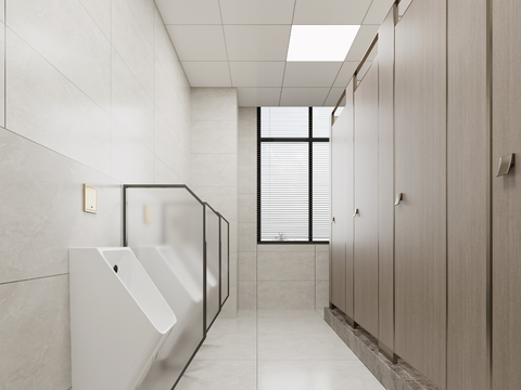  现代公共卫生间3d模型 