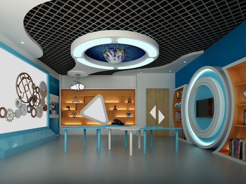  现代幼儿园 科学教室3d模型 