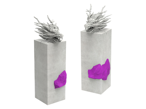  龙头雕塑 神龙摆件3d模型 