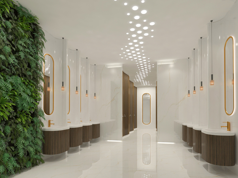  现代公共卫生间 公厕3d模型 