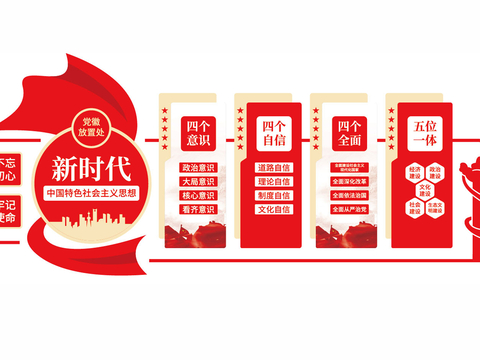  党建文化墙 形象墙 口号 标语3d模型 