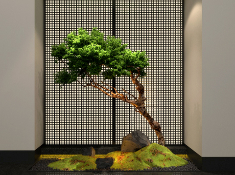  室内景观小品 绿植景观3d模型 