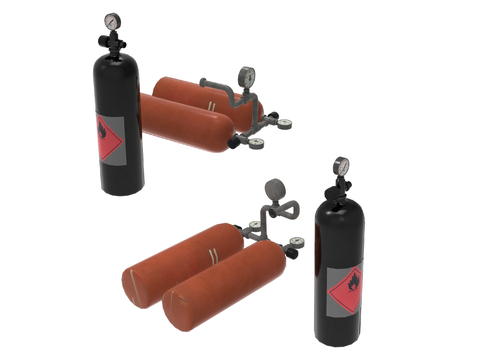  现代煤气罐 工业设备3d模型 