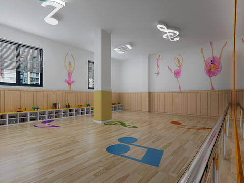  现代培训教室3d模型 