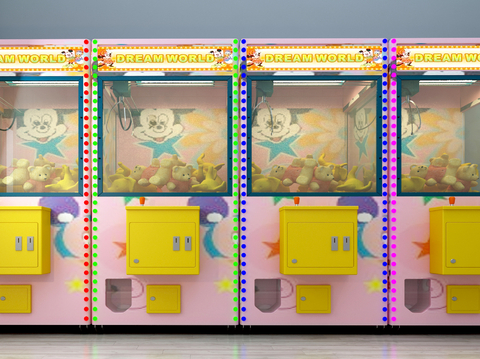  夹娃娃机 抓娃娃机 游戏机3d模型 