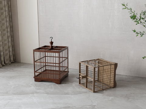  新中式鸟笼3d模型 