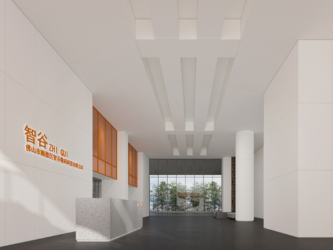  现代公司大堂 商务大堂3d模型 