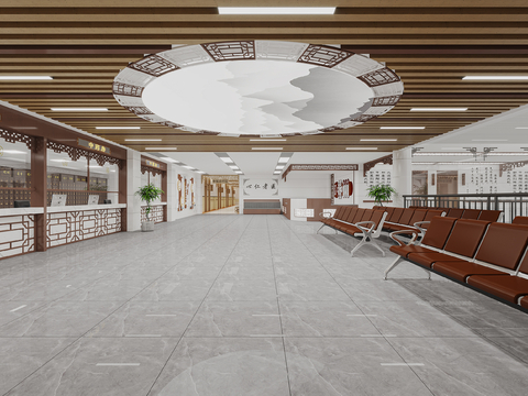  新中式中医馆3d模型 