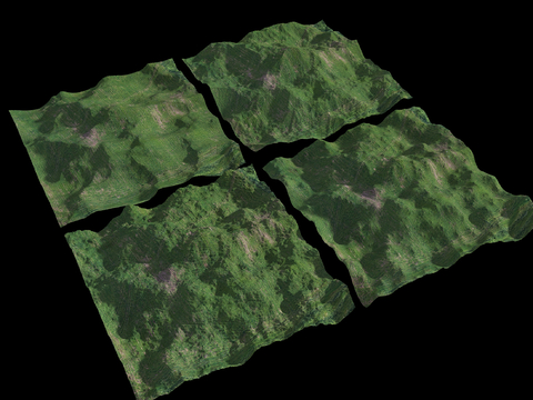  群山山脉 自然山体 山地3d模型 