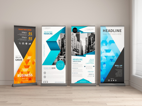  招募架 易拉宝 海报3d模型 