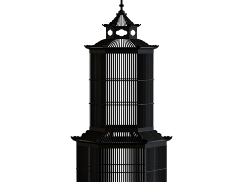  新中式鸟笼3d模型 