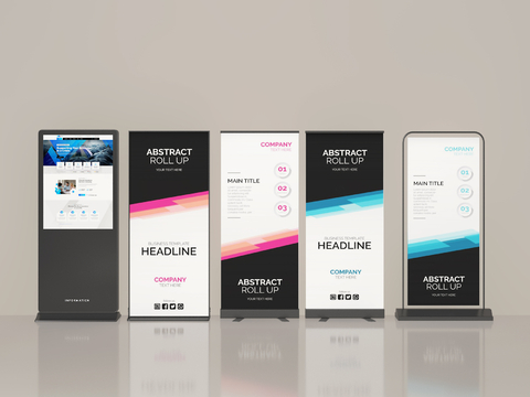  招募架 易拉宝 海报架 展示架3d模型 