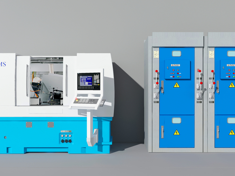  现代配电箱 数控车床 工业设备3d模型 