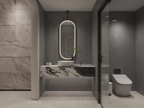  现代公共卫生间3d模型 