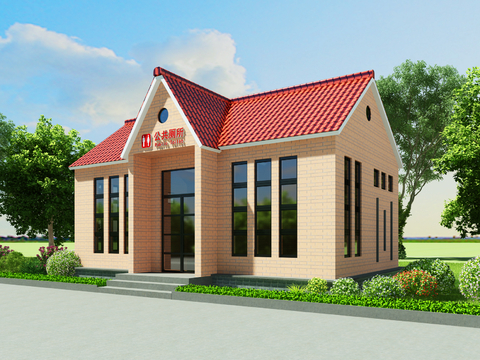  室外公共卫生间 厕所3d模型 