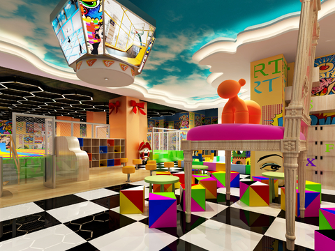  现代幼儿园 儿童培训机构3d模型 