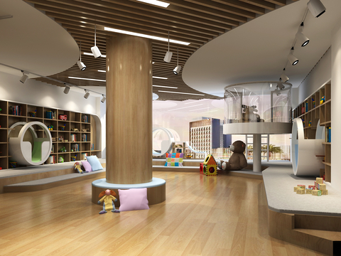  现代幼儿园 早教室3d模型 
