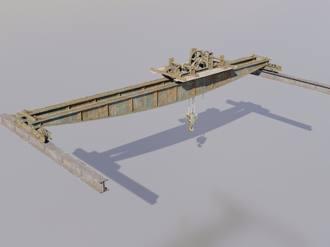  老式吊车3d模型 