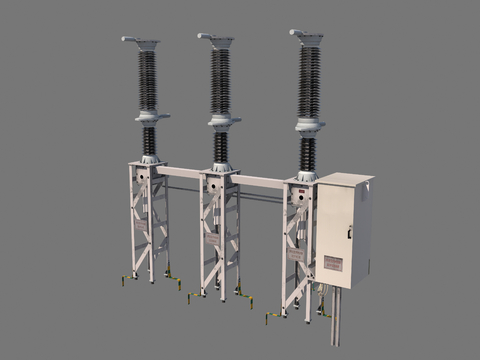  高压断路器 断路器3d模型 