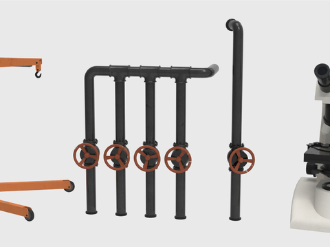  工业设备 阀门 显微镜3d模型 