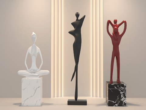  室内艺术装置 雕塑摆件 人物雕塑3d模型 