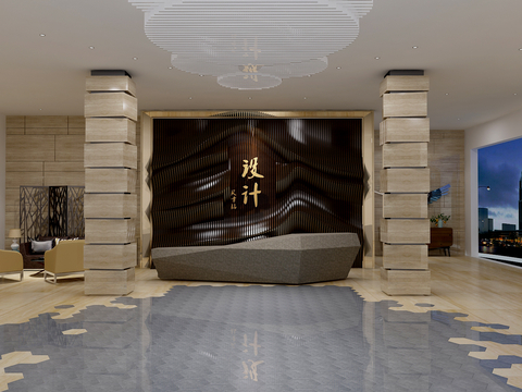  现代公司大堂3d模型 