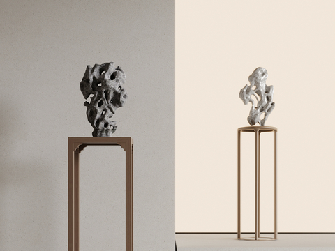  新中式雕塑 太湖石摆件3d模型 