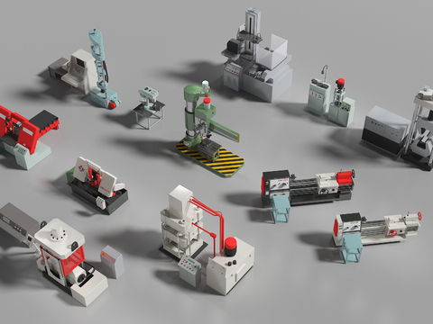  现代工业设备  厂房设备3d模型 