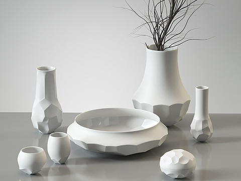  陶瓷摆件 瓷器 花瓶3d模型 