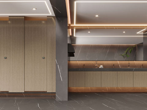  公共卫生间 公厕3d模型 