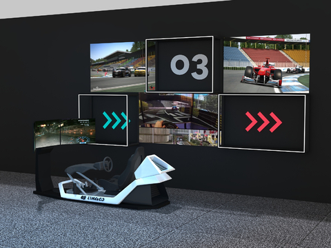  汽车操控体验机 车展体验3d模型 