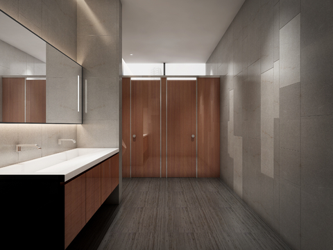  现代公共卫生间3d模型 