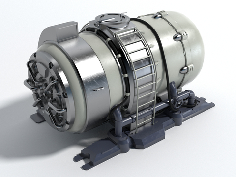  现代工厂设备 工业设备3d模型 