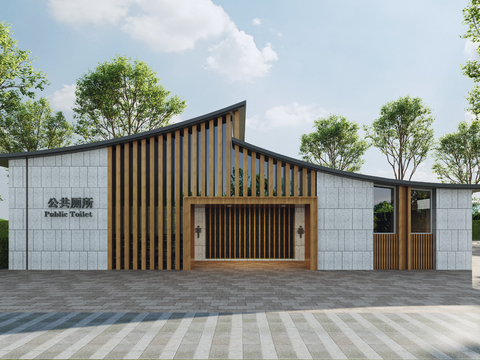  现代公共厕所 小公建3d模型 