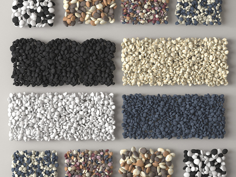  鹅卵石 石子路 碎石子3d模型 