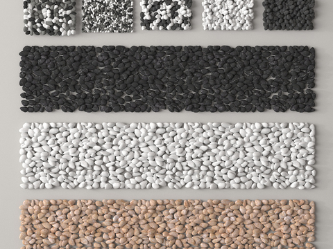  鹅卵石 石子路 碎石子3d模型 