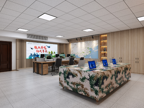  军事作战指挥室3d模型 