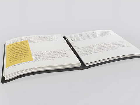  环形活页夹笔记本3d模型 