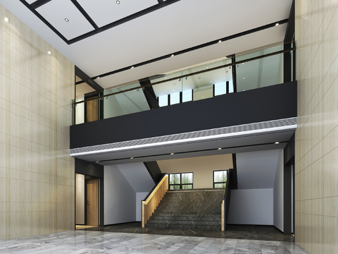  现代公司大厅 大厅3d模型 