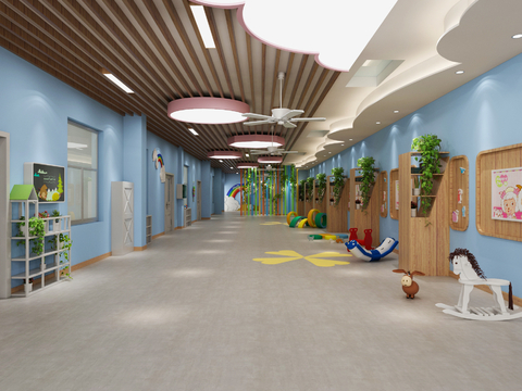  现代幼儿园 早教中心3d模型 
