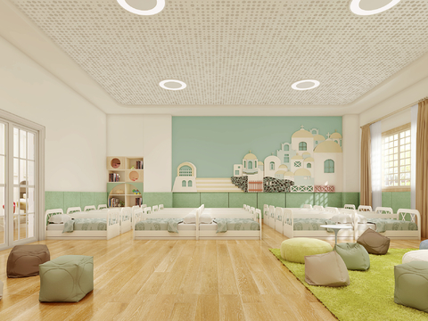  现代幼儿园课室3d模型 