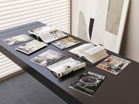  书本 书籍 杂志摆件3d模型 