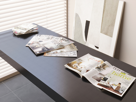  书本 书籍 杂志摆件3d模型 