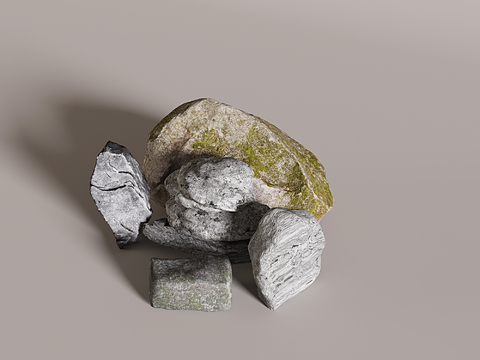  石块 石头 岩石 景观石3d模型 