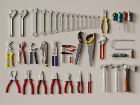  扳手 多功能扳手 尖嘴钳 老虎钳 工业器具3d模型 